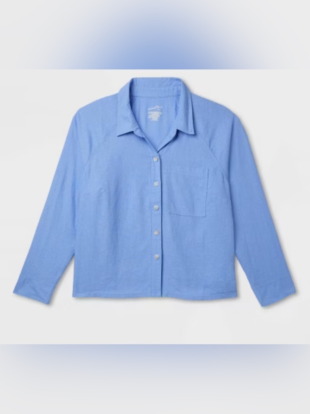 NWT- Large Light Blue summer linen Boho
Fairy Button-Up Linen Shirt